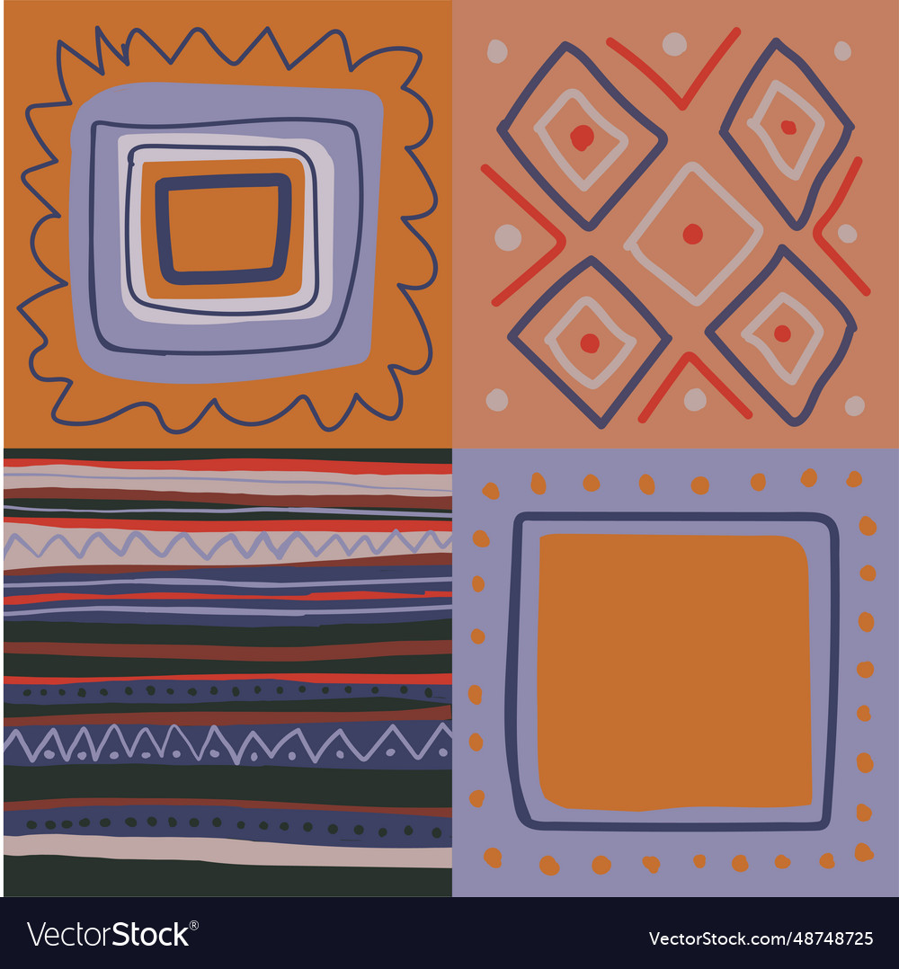 Patchwork pattern on orange and dark background Vector Image Patchwork pattern on orange and dark background