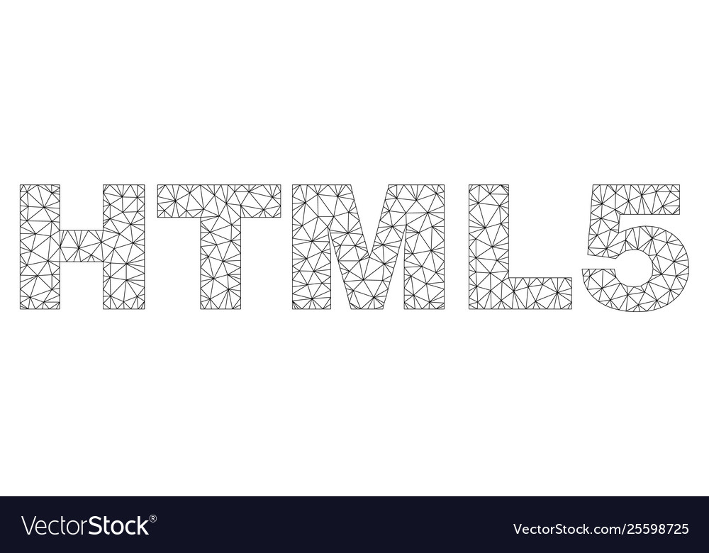 Polygonal carcass html5 text label Vector Image Polygonal carcass html5 text label