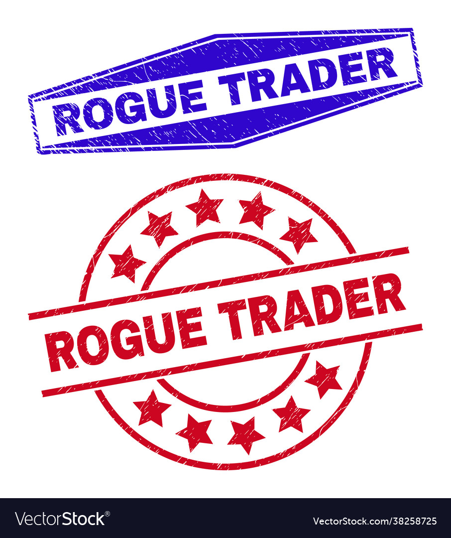 Rogue trader rubber watermarks in circle vector image Rogue trader rubber watermarks in circle