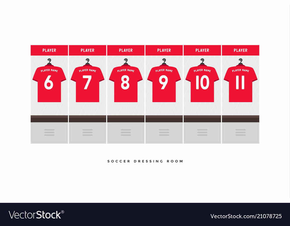 Soccer Dressing Room - Red Shirts