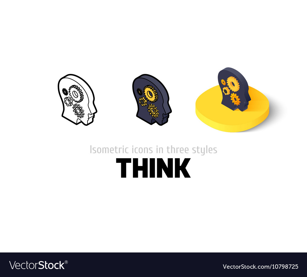 Think Icon In Different Style Royalty Free Vector Image