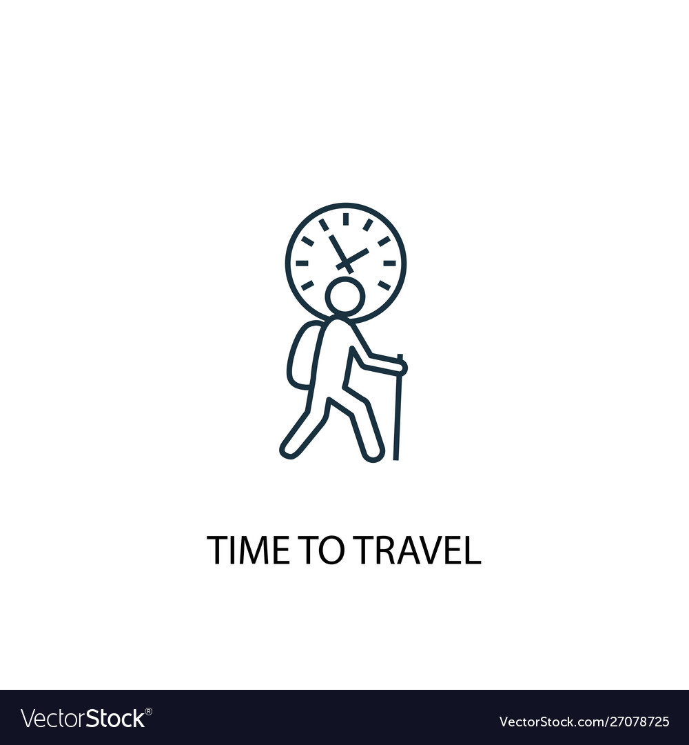 Time to travel concept line icon simple element
