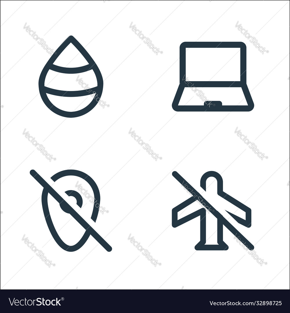 User interface line icons linear set quality vector image User interface line icons linear set quality