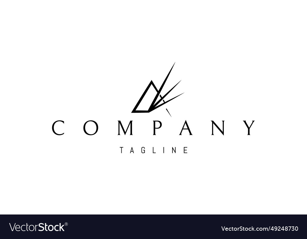 A logo with an abstract image of triangle