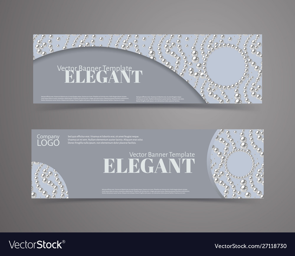 Banner template set with pearl pattern background vector image Banner template set with pearl pattern background