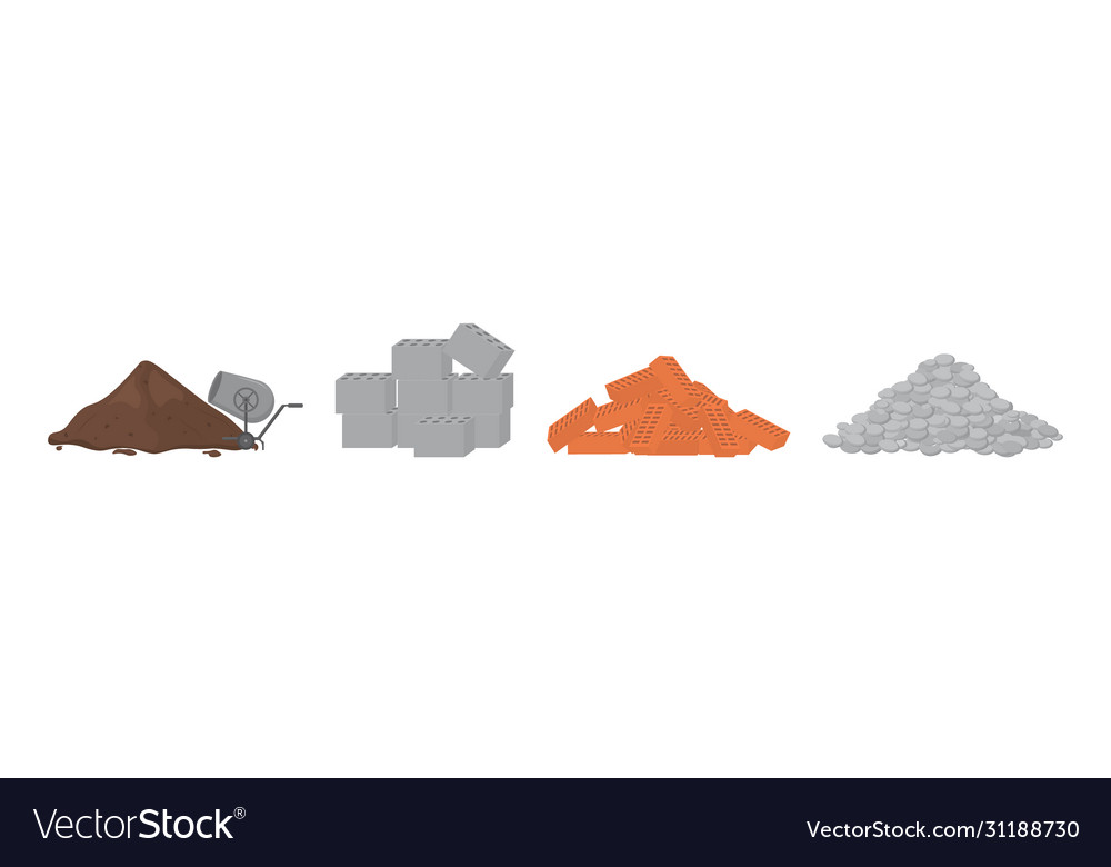 Building material piles vector image Building material piles