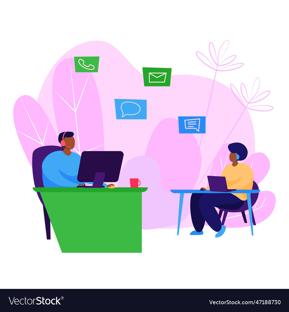 Call center operator using computers webpage