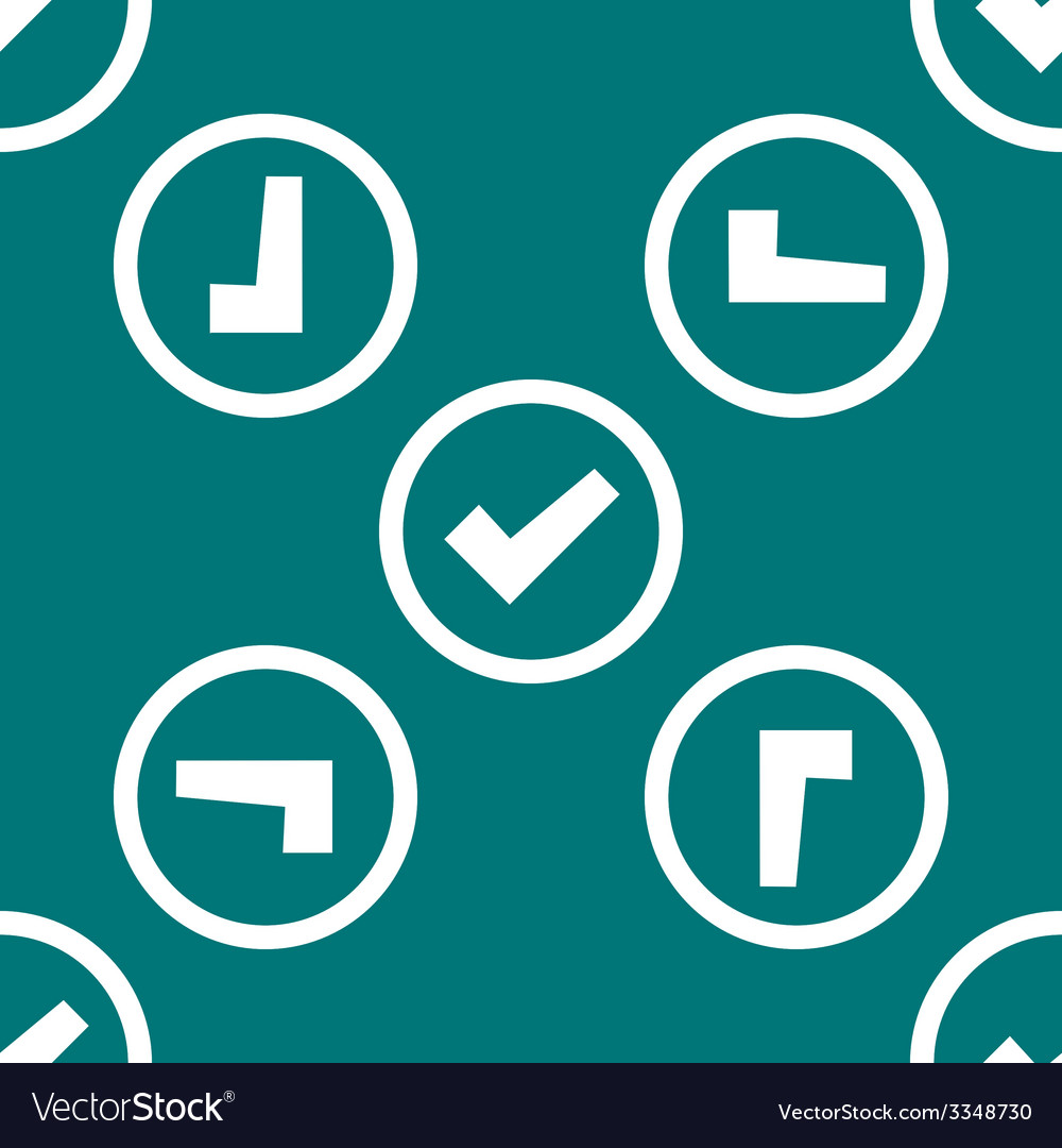 Check mark web icon flat design seamless pattern