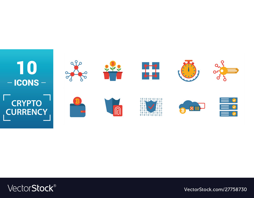 Crypto currency icon set include creative