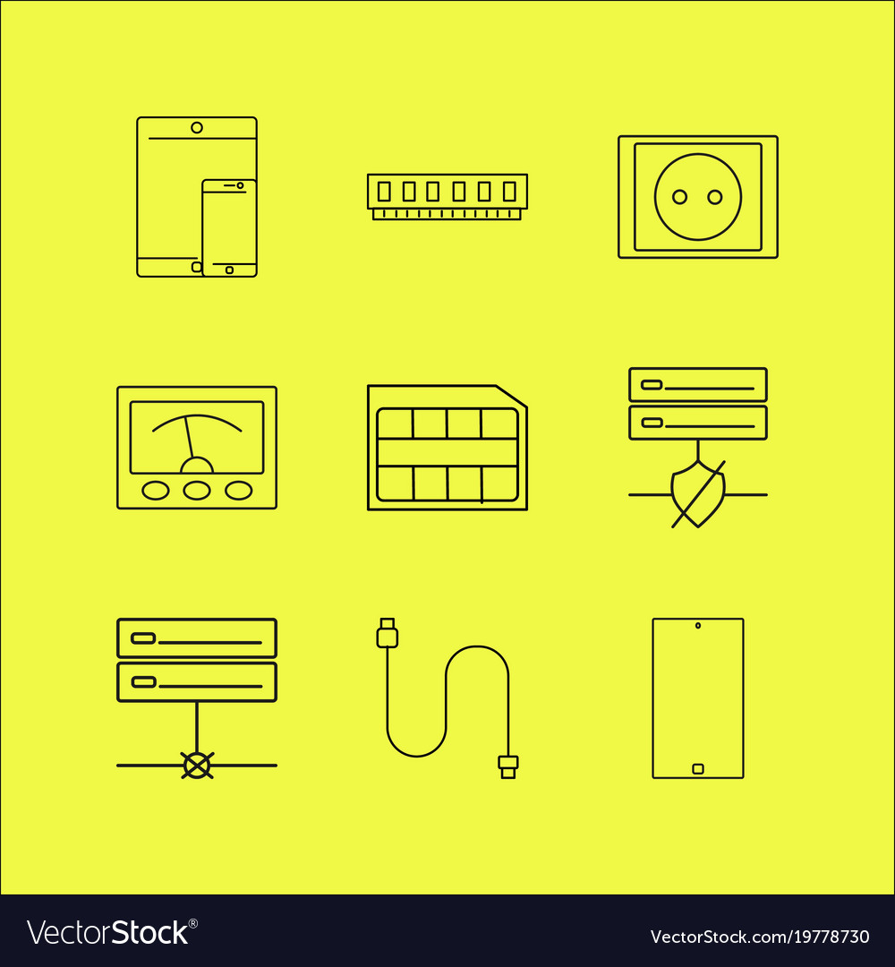 Devices linear icon set simple outline icons