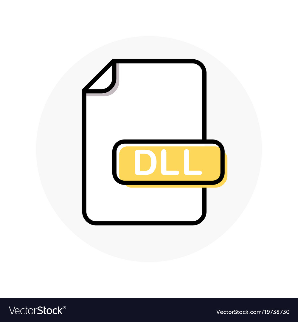 Dll file format extension color line icon