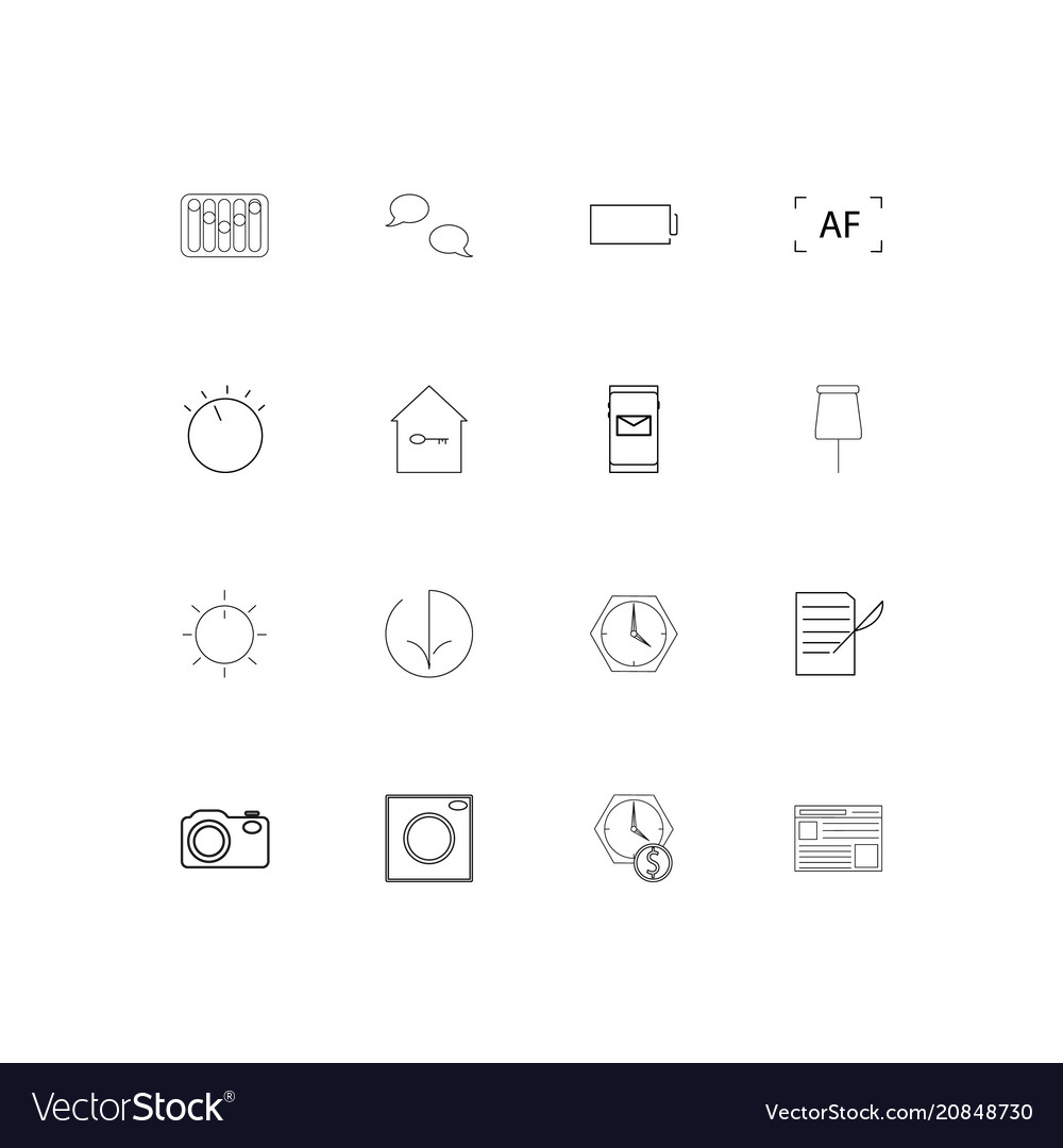 Internet of things linear thin icons set outlined