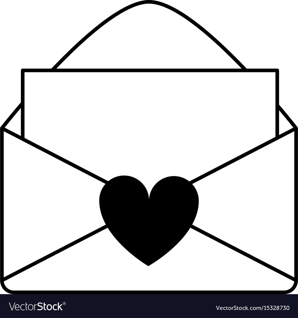 Letter and envelope love valentines day related