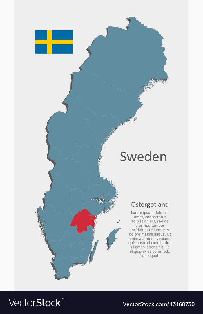 Map country sweden and region ostergotland