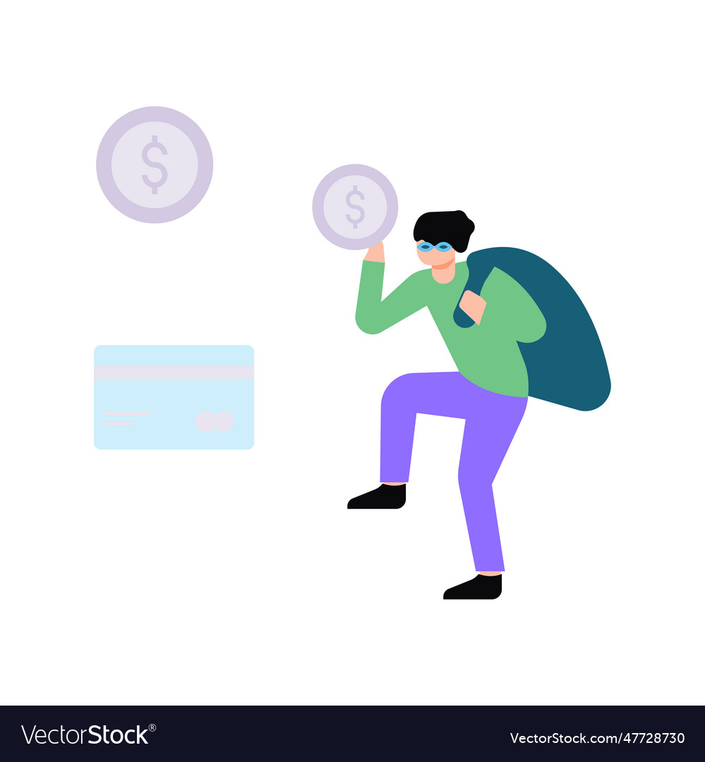 Robber is stealing money Royalty Free Vector Image