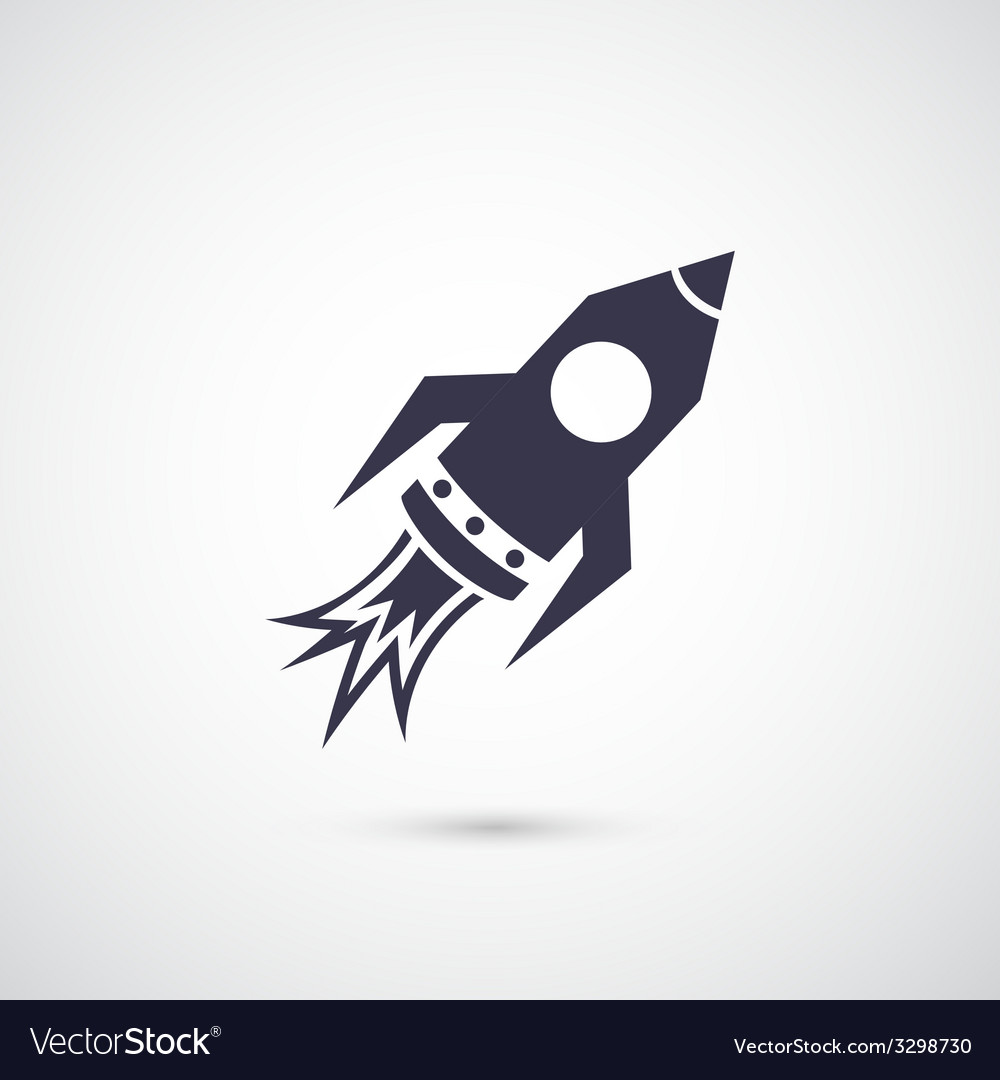 Rocket icon isolated on background