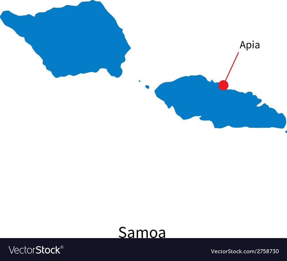 Samoa Map with Apia Capital