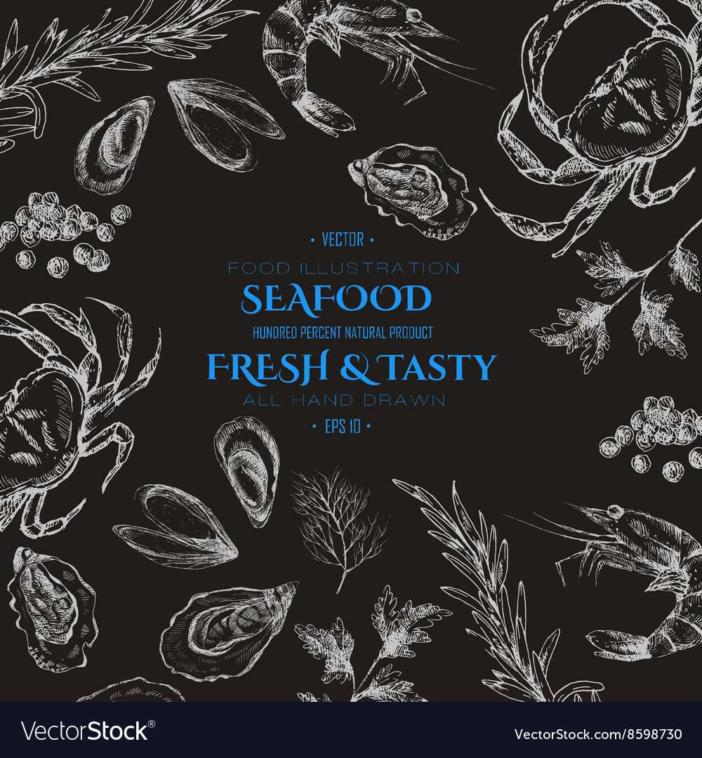 Seafood designer template set - shrimp
