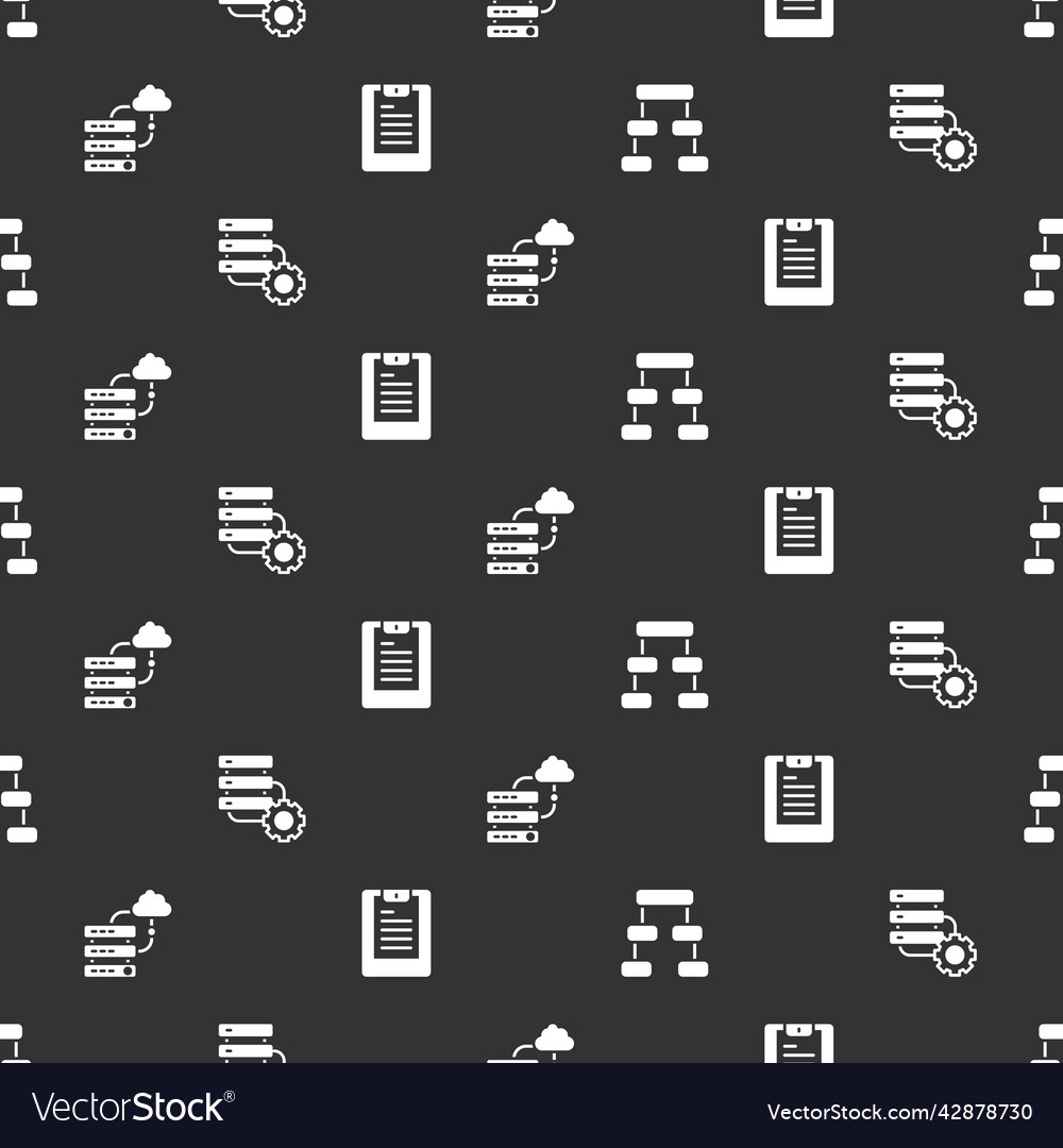 Set hierarchy organogram chart server and gear vector image Set hierarchy organogram chart server and gear