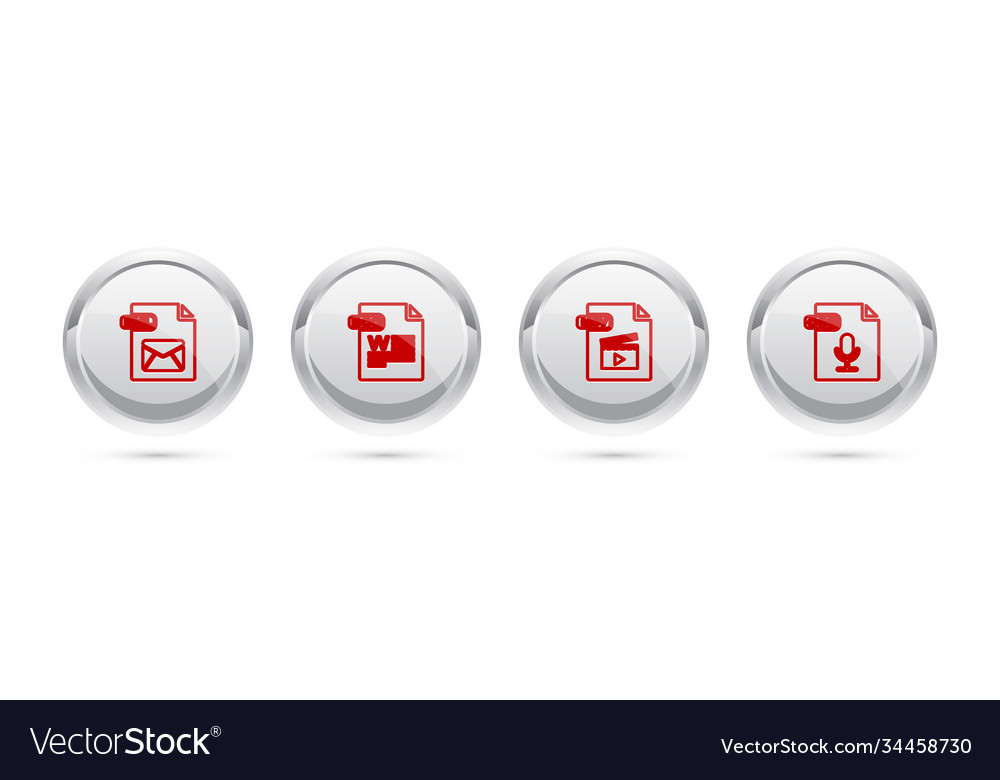 Set line eml file document doc mov and ogg vector image Set line eml file document doc mov and ogg