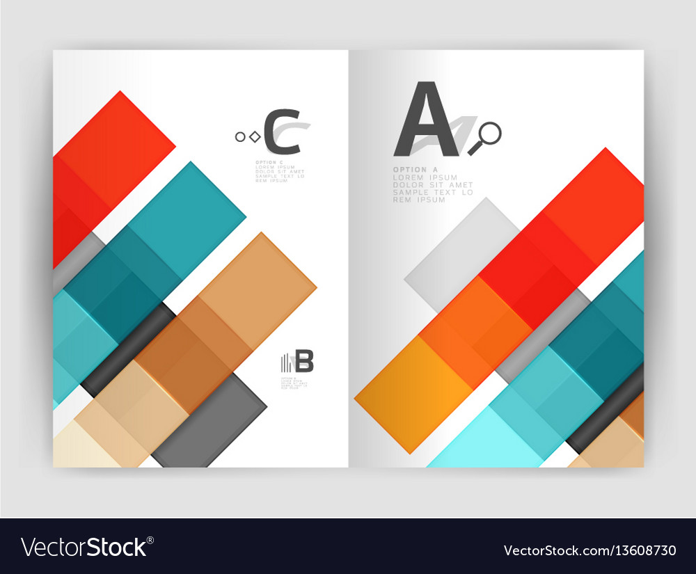 Set of front and back a4 size pages business vector image Set of front and back a4 size pages business