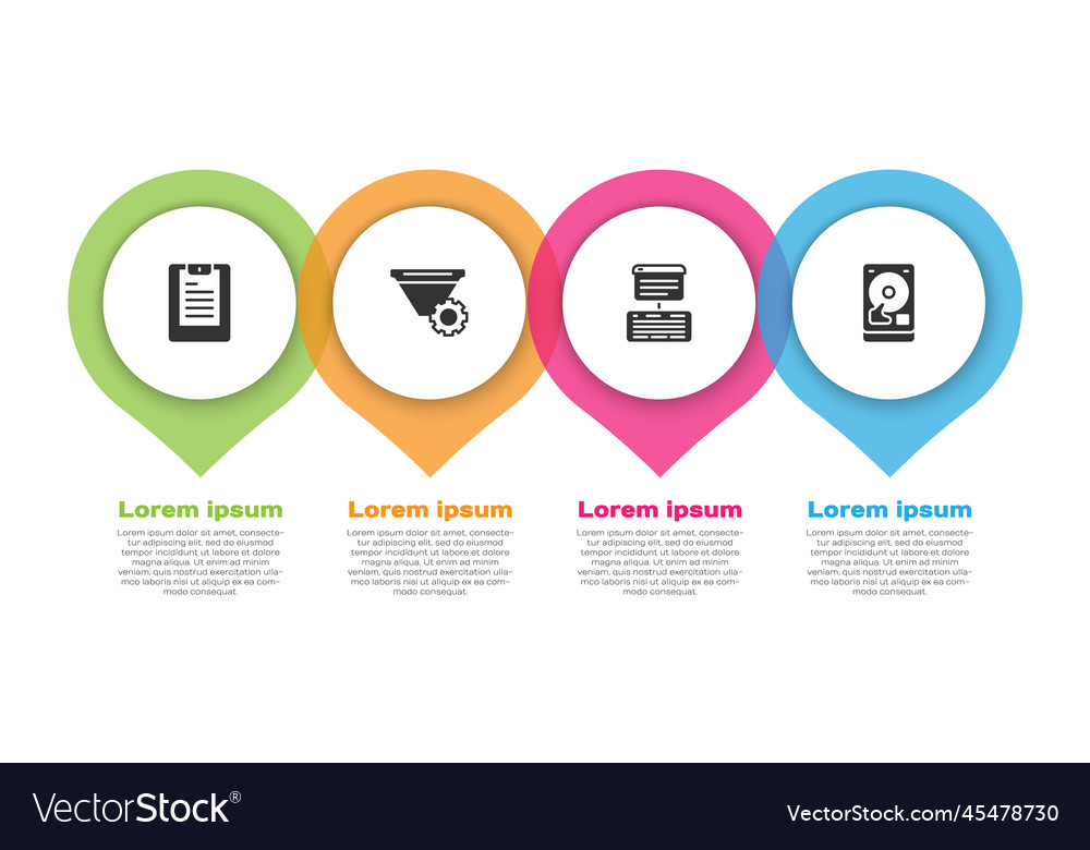 Set server data report filter setting web vector image Set server data report filter setting web