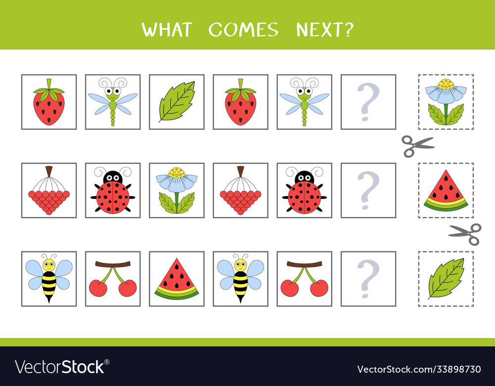 Simple logic game for kids Royalty Free Vector Image