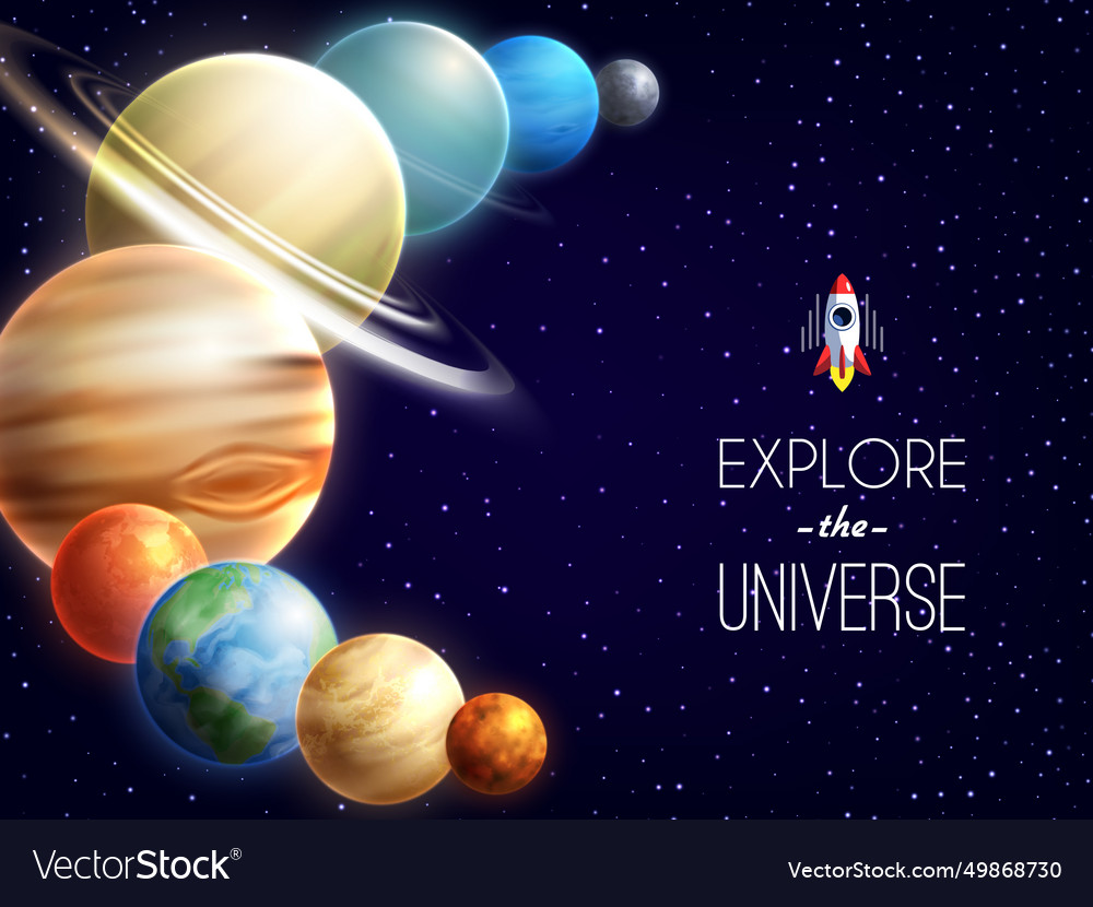 Solar system realistic background