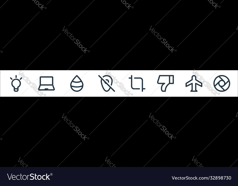 User interface line icons linear set quality vector image User interface line icons linear set quality