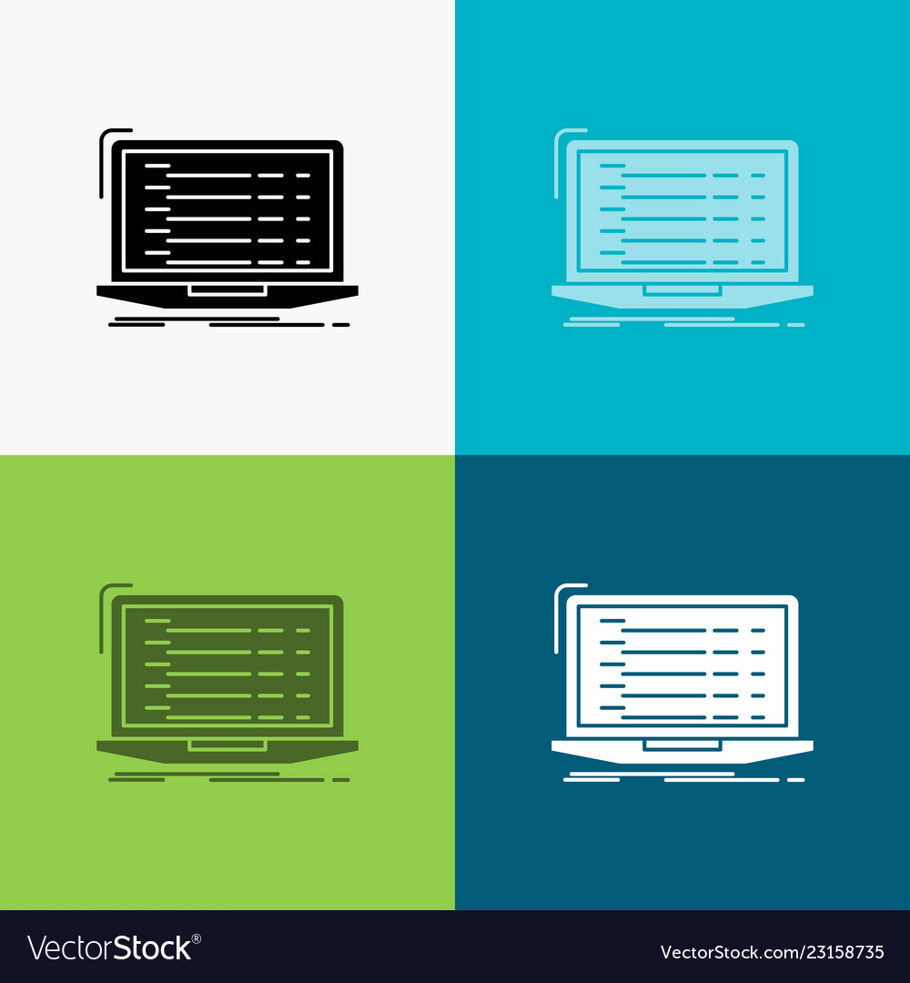 Api app coding developer laptop icon over various vector image Api app coding developer laptop icon over various