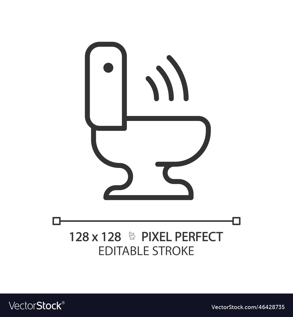 Automatic flush pixel perfect linear icon vector image Automatic flush pixel perfect linear icon