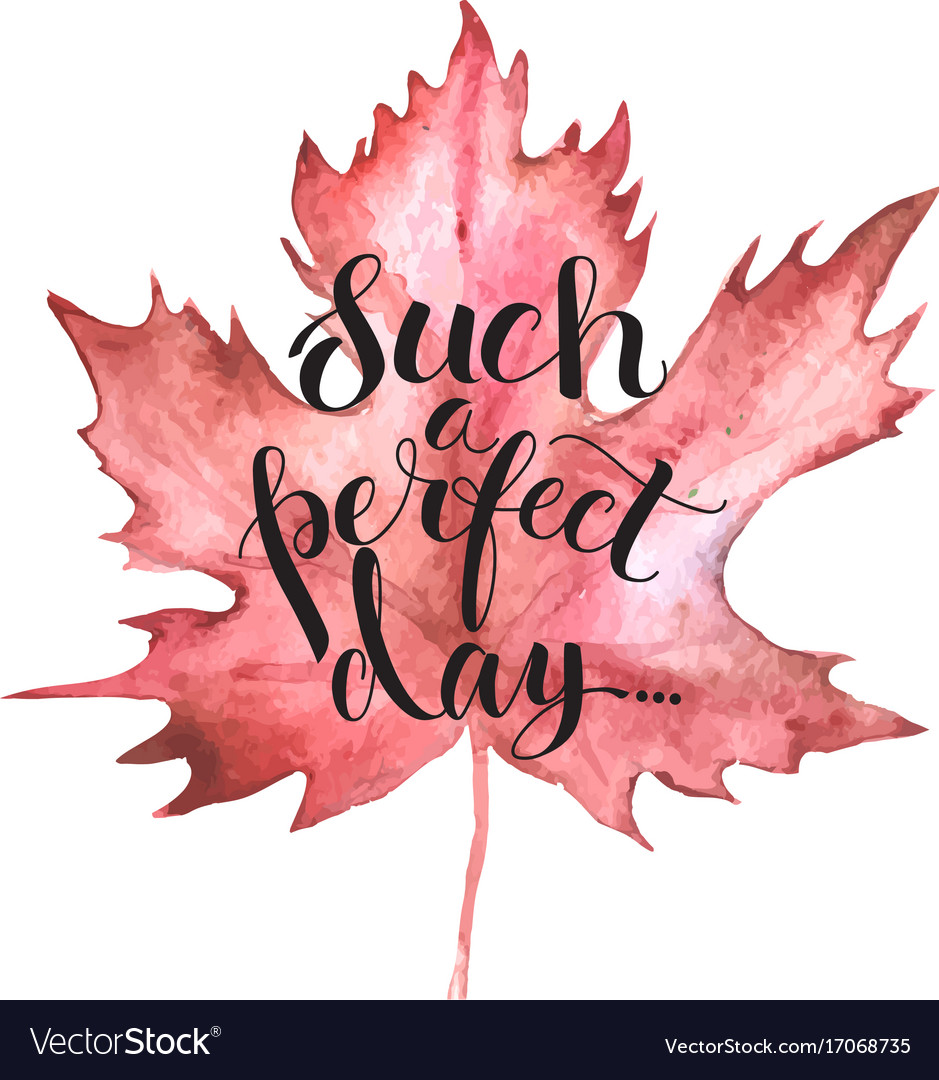 Autumn leave with lettering