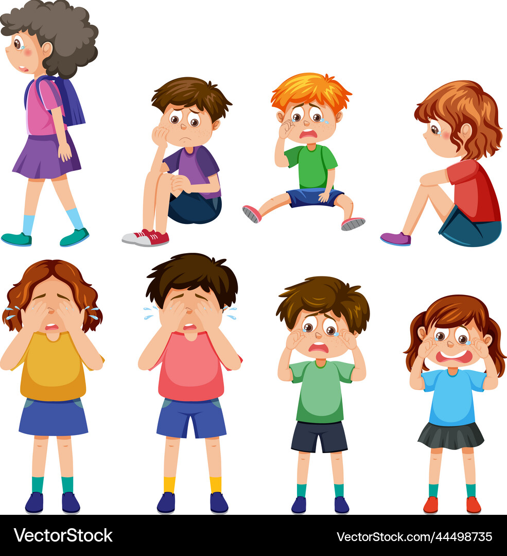 Bullying kids character collection Royalty Free Vector Image