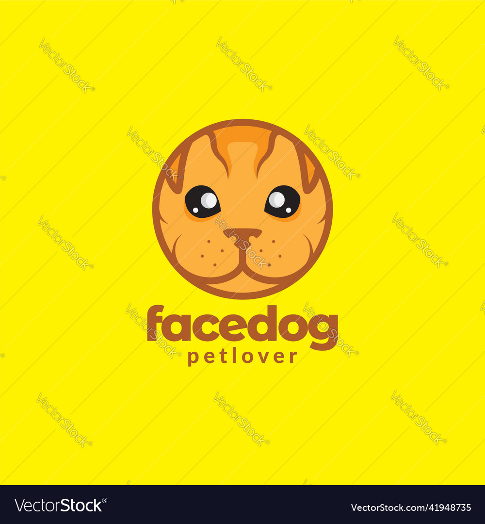 Gesicht süß Welpen Hund Kreis Form Logo Design