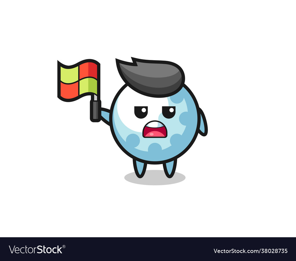 Golf character as line judge putting flag up vector image Golf character as line judge putting flag up