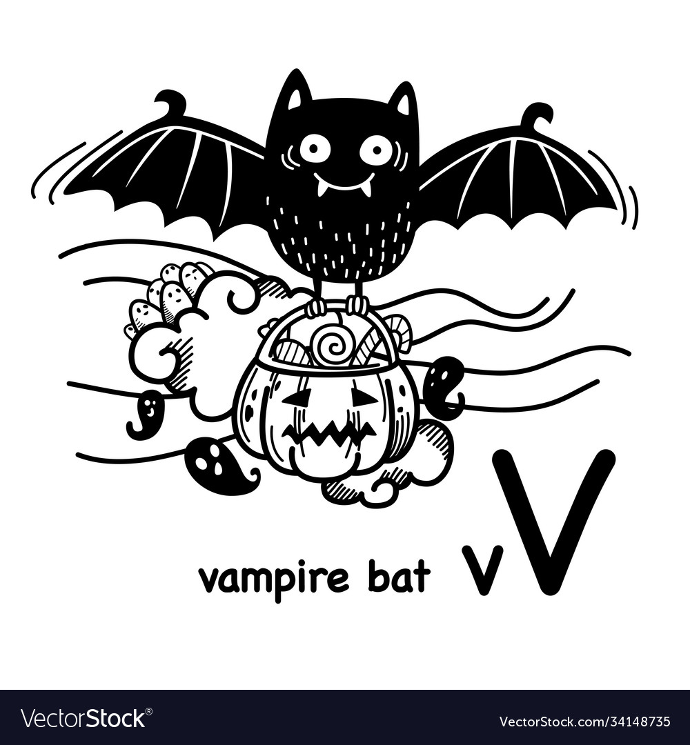 Handgezeichneter Brief v-vampire bat