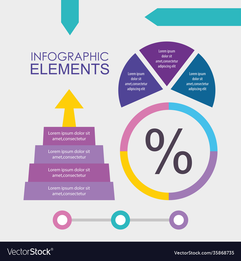 Infographic elements design with colorful arrows vector image Infographic elements design with colorful arrows