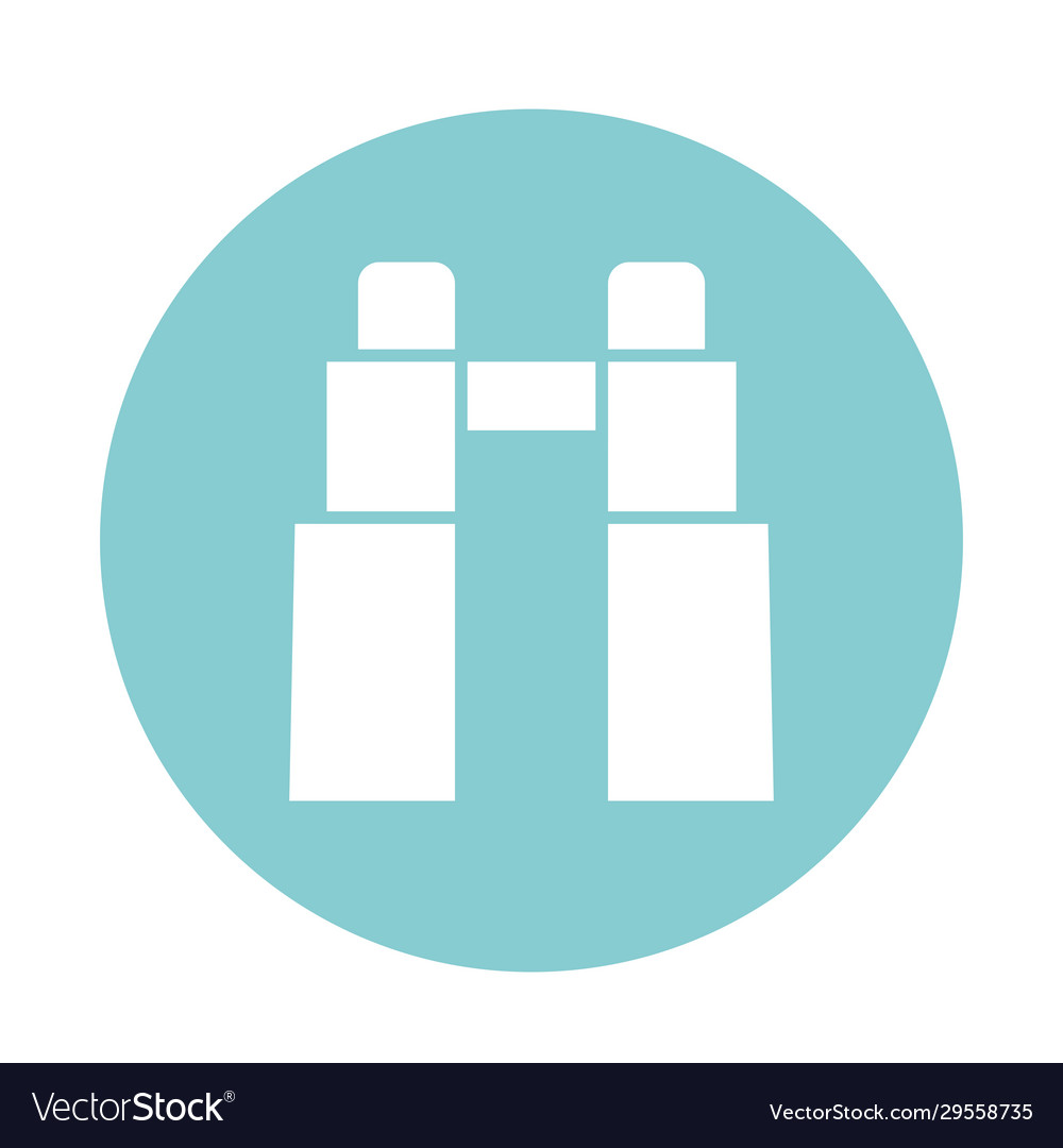 Isolated binocular object block style icon