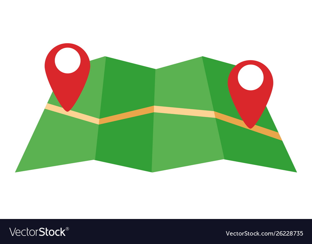 Location pointer symbol over a map