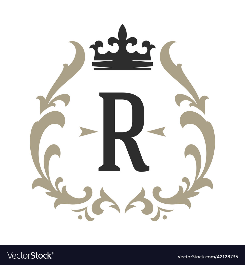 Luxury monogram logo template object Royalty Free Vector