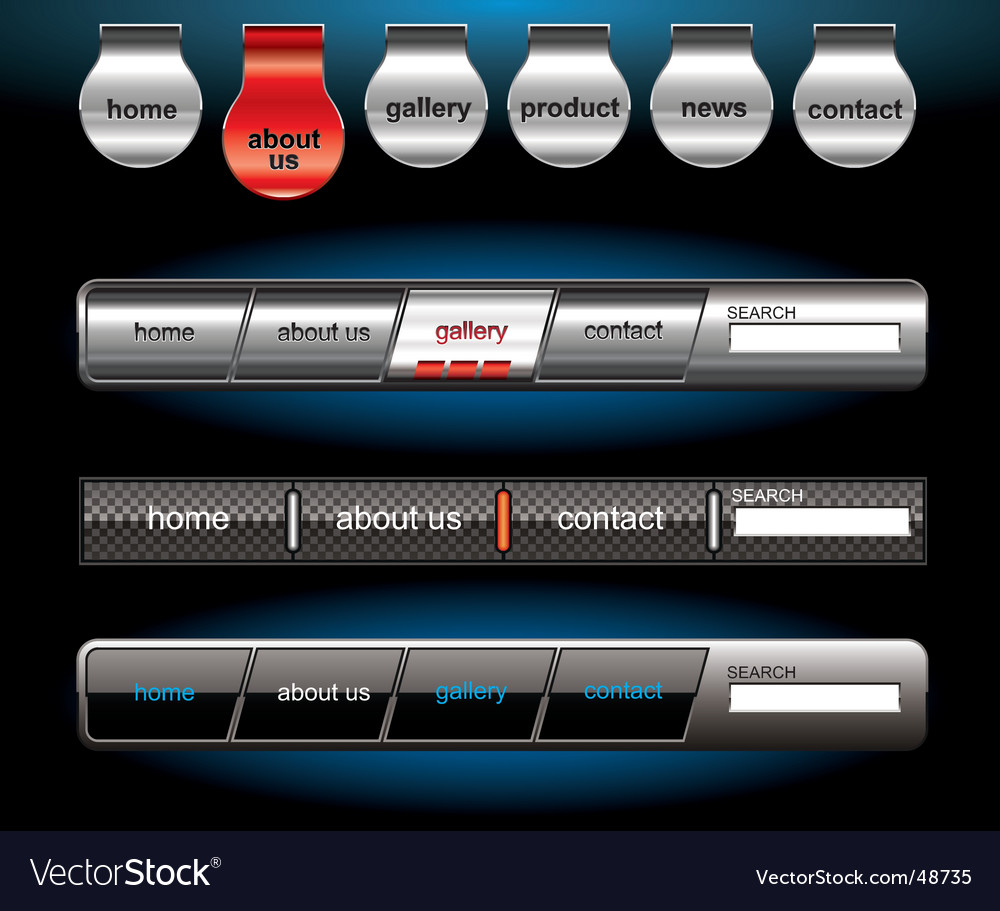 Metallic editable website buttons