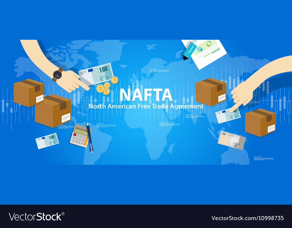 Nafta north american free trade agreement Vector Image