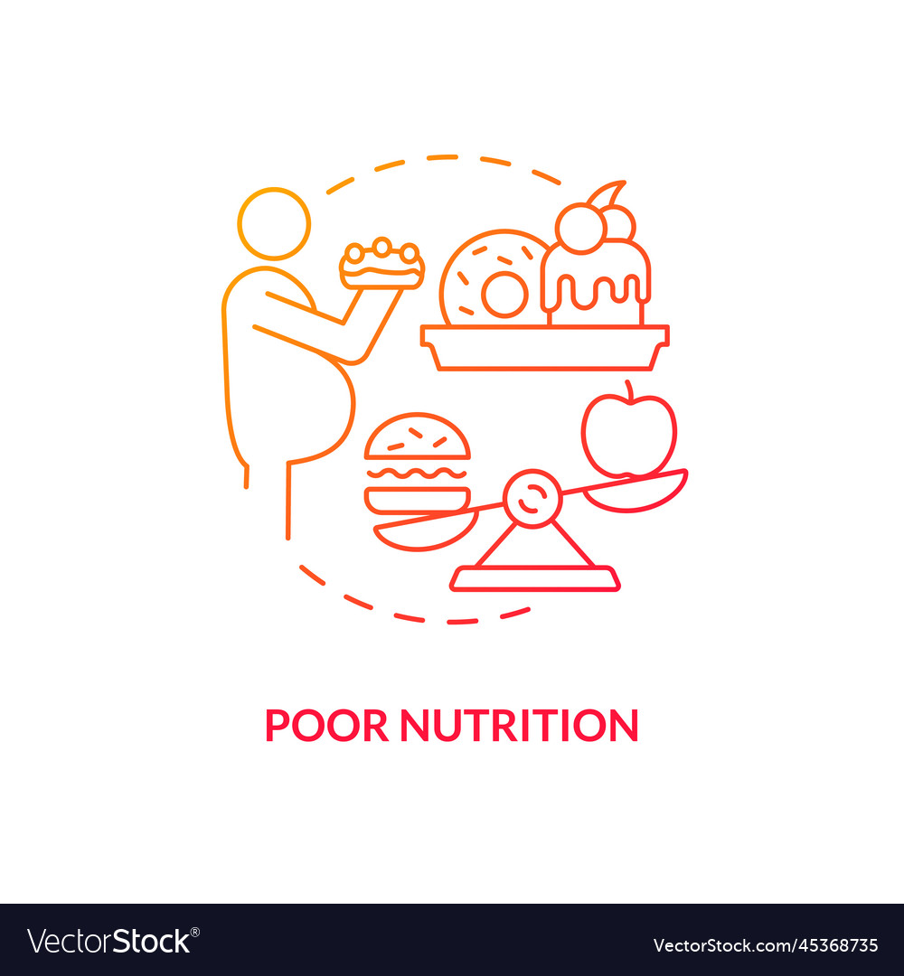 Poor nutrition blue gradient concept icon