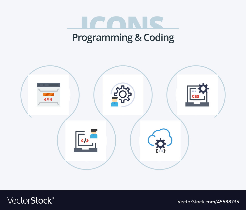 Programming and coding flat icon pack 5