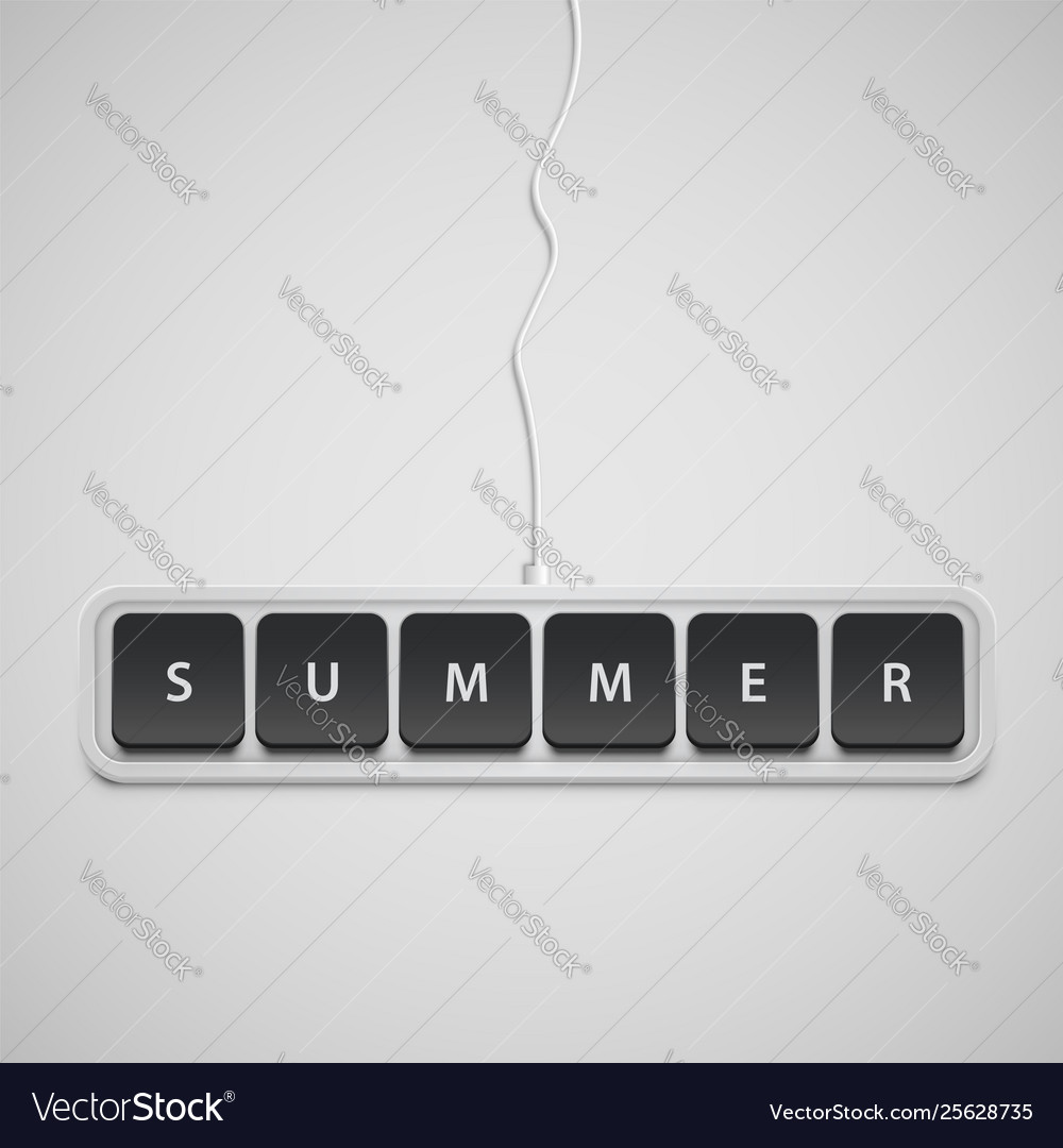 Realistic keyboard with summer