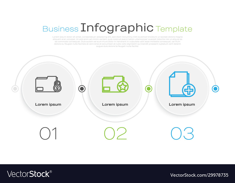Set line folder and lock document vector image Set line folder and lock document