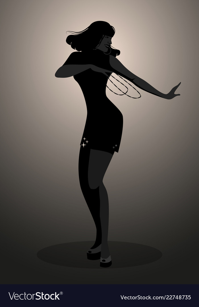 Silhouette of dancer and soul singer in the style Vector Image