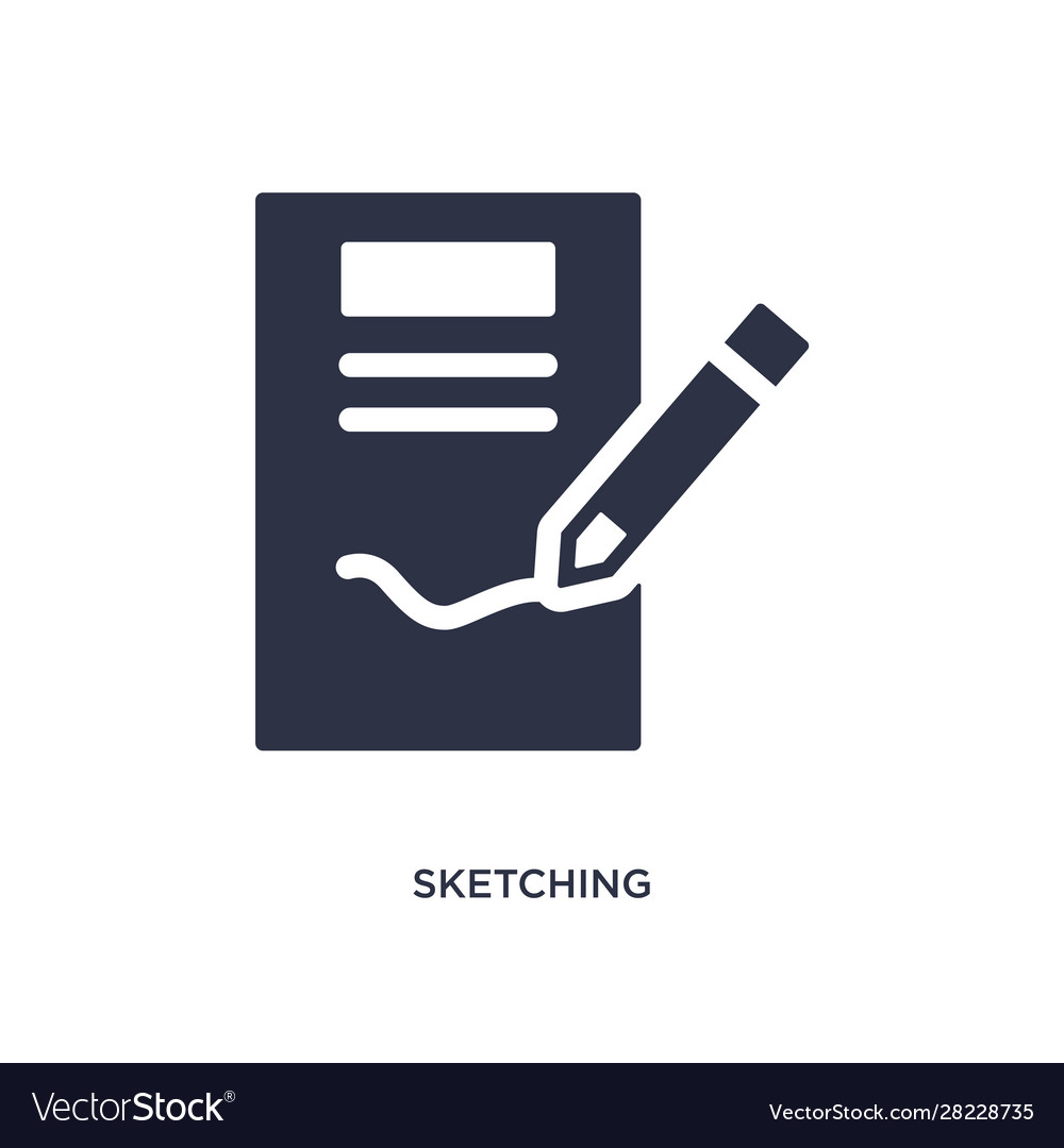 Sketching icon on white background simple element Vector Image