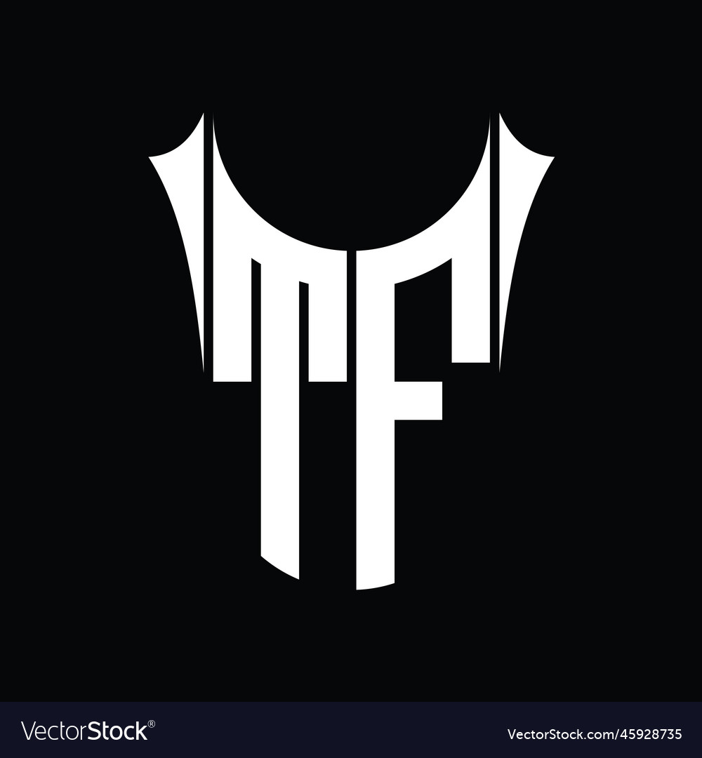 Tf logo monogram shield sharp half round shape