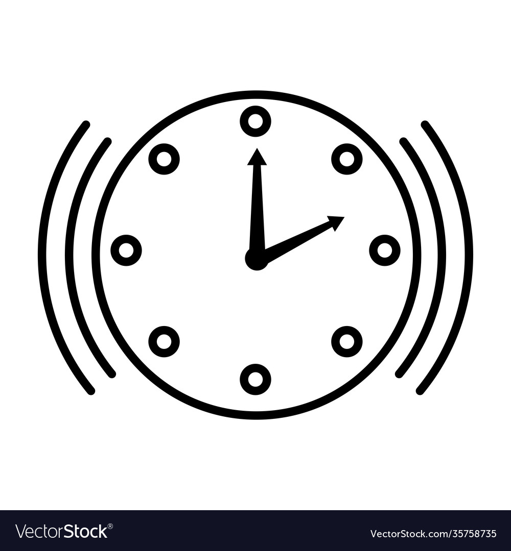 Time clock watch analog with waves ring sound line